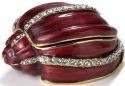 Kubla Crafts Bejeweled Enamel 3340R Red Shell Box