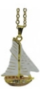 Kubla Crafts Bejeweled Enamel KUB 3371N Sailboat Necklace