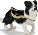 Kubla Crafts Bejeweled Enamel 3372 Border Collie Box