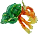 Kubla Crafts Bejeweled Enamel 3394G Green Hermit Crab Box