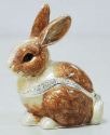 Kubla Crafts Bejeweled Enamel KUB 3418BR Brown Rabbit Box
