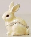 Kubla Crafts Bejeweled Enamel KUB 3418WH White Rabbit Box