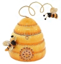 Kubla Crafts Bejeweled Enamel 3439 Bee Hive Hinged Box