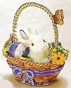 Kubla Crafts Bejeweled Enamel KUB 3440 Bunny in the Basket Box
