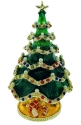 Kubla Crafts Bejeweled Enamel 3446LG Large Christmas Tree Hinged Box
