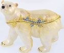 Kubla Crafts Bejeweled Enamel 3483 Polar Bear Box Large