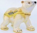 Kubla Crafts Bejeweled Enamel 3484 Polar Bear Baby Box