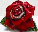 Kubla Crafts Bejeweled Enamel 3594N Red Rose Box