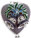 Kubla Crafts Bejeweled Enamel 3620 Bell Heart Box