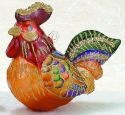 Kubla Crafts Cloisonne 3693 Handpainted Blwn Glass Crystal Rooster Ornament