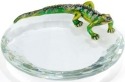 Kubla Crafts Bejeweled Enamel 3695 Jewel Lizard on Crystal Plate
