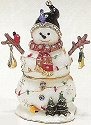 Kubla Crafts Bejeweled Enamel 3729 Snowman with Birds Box