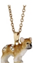 Kubla Crafts Bejeweled Enamel KUB 3730N French Bull Dog Necklace