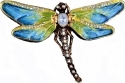Kubla Crafts Bejeweled Enamel 3749- Blue Dragonfly Hinged Box