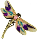 Kubla Crafts Bejeweled Enamel 3749M Multicolor Dragonfly Hinged Box