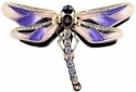 Kubla Crafts Bejeweled Enamel 3749P Purple Dragonfly Hinged Box