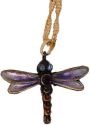 Kubla Crafts Bejeweled Enamel 3749PN Dragonfly Box & Purple Necklace
