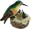 Kubla Crafts Bejeweled Enamel 3764 Hummingbird and Nest Box