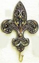 Kubla Crafts Bejeweled Enamel 3779 Jeweled Enamel Fleur De Lis Wall Hook