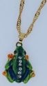 Kubla Crafts Bejeweled Enamel 3781FN Frog Box and Necklace