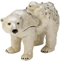 Kubla Crafts Bejeweled Enamel 3797 Polar Bear and Baby Large Box