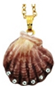 Kubla Crafts Bejeweled Enamel KUB 3801N Scallop Shell Necklace
