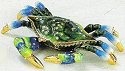 Kubla Crafts Bejeweled Enamel 3802C Blue Crab Box