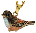 Kubla Crafts Bejeweled Enamel 3816N Sparrow Necklace