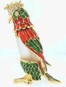 Kubla Crafts Bejeweled Enamel 3878 Parrot Perfume Bottle