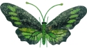 Kubla Crafts Capiz 3905 Green Mosaic Glass Butterfly Pick With Metal Stake