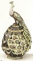 Kubla Crafts Bejeweled Enamel 3913 Peacock on Egg Box