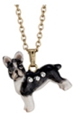 Kubla Crafts Bejeweled Enamel KUB 3915N Boston Terrier Necklace