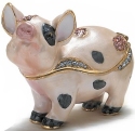 Kubla Crafts Bejeweled Enamel 3924 Spotted Pig Box