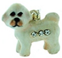 Kubla Crafts Bejeweled Enamel KUB 3933N Bichon Frise Dog Necklace