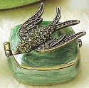 Kubla Crafts Bejeweled Enamel 3968 Mini Swallow Box
