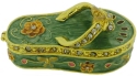 Kubla Crafts Bejeweled Enamel 3991GR Green Flip Flop Box