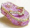 Kubla Crafts Bejeweled Enamel 3991PU Purple Flip Flop Box