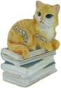 Kubla Crafts Bejeweled Enamel 3128 Mini Cat on Book Box