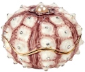 Kubla Crafts Bejeweled Enamel KUB 4 3155A Sea Urchin Box Purple Brown