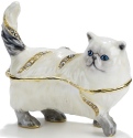 Kubla Crafts Bejeweled Enamel 3358 Persian Cat Box