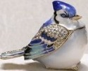 Kubla Crafts Bejeweled Enamel 4164 Blue Jay Box