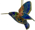 Kubla Crafts Cloisonne KUB 4 4378LB Cloisonne Light Blue Hummingbird Ornament