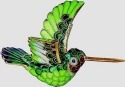 Kubla Crafts Cloisonne 4927 Cloisonne In Flight Hummingbird Ornament