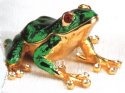 Kubla Crafts Bejeweled Enamel 4004G Green Tree Frog Box