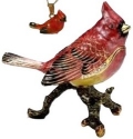 Kubla Crafts Bejeweled Enamel 4015CN Cardinal On Branch Box & Necklace