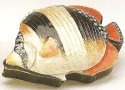 Kubla Crafts Bejeweled Enamel 4042 Black Orange Fish Box