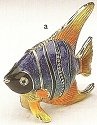 Kubla Crafts Bejeweled Enamel 4047- Blue Angel Fish Box