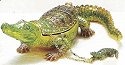 Kubla Crafts Bejeweled Enamel 4054AN Alligator Box and Necklace