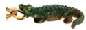 Kubla Crafts Bejeweled Enamel 4054N Alligator Green Necklace