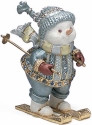 Kubla Crafts Bejeweled Enamel 4096 Skiing Snowman Box